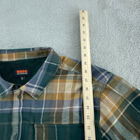 Bass Outdoor Mens XXL Rubber Plaid Stretch Flannel Shirt Long Sleeve NWT 4467 - Picture 8 of 10
